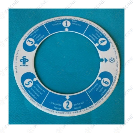 Marquage sérigraphié autocollant vanne 1 1/2'' - (Peraqua-Praher) Vanne Side Ocean V6 1"1/2