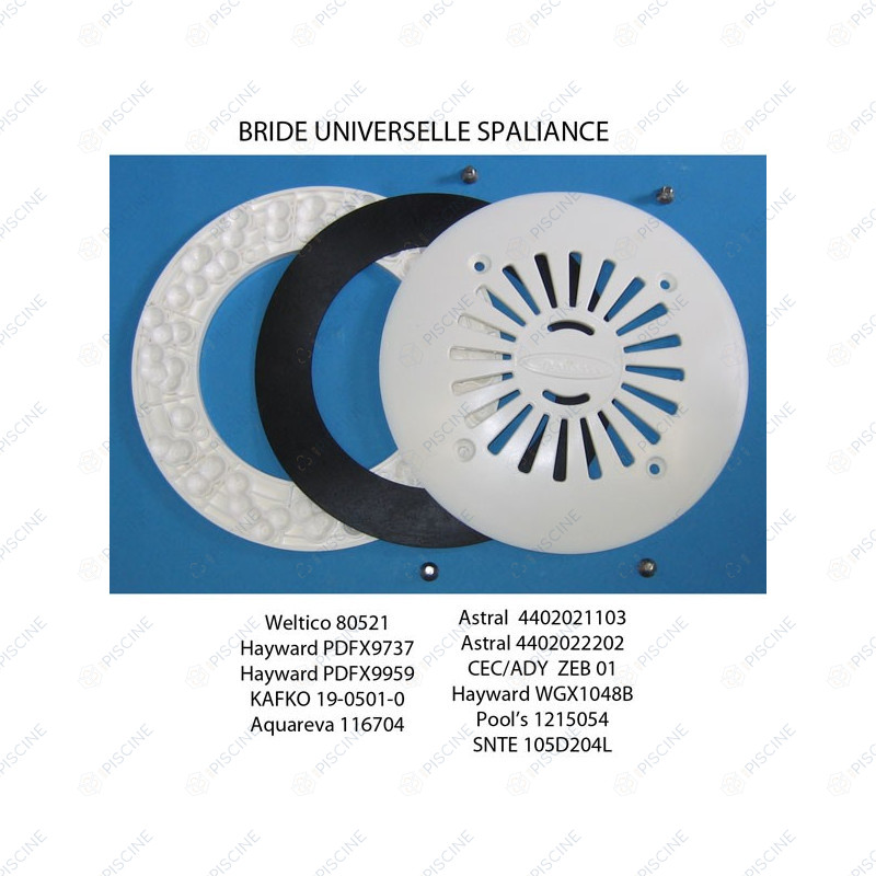 N'EXISTE PLUS - Bride Bonde de fond Universelle + grille + 1 joint + vis de grille - (Spaliance) reference SP10100003