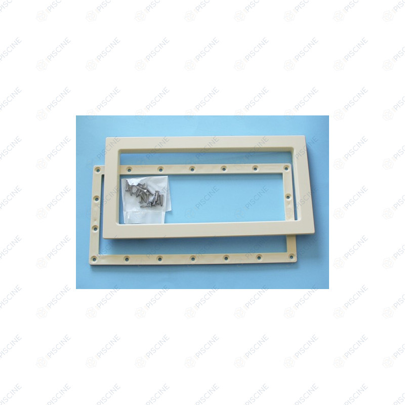 Bride de skimmer + enjoliveur + vis Easyline couleur sable (Astral) Skimmer STANDARD 15 Lts PM/GM piscine Béton/Liner