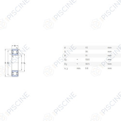 Roulement 6202 étanche - 35x15x11 - (SKF) reference 6202-2RSH Roulement 6202 étanche - 35x15x11 - (SKF) reference 6202-2RSH